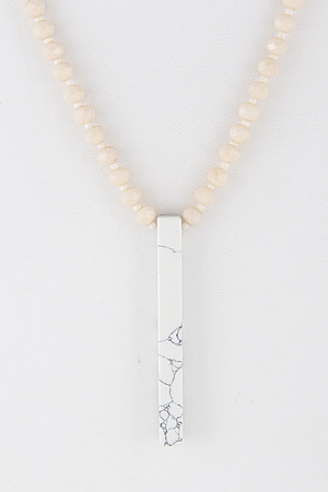 Beaded Long Necklace With Bar 6JBA8
